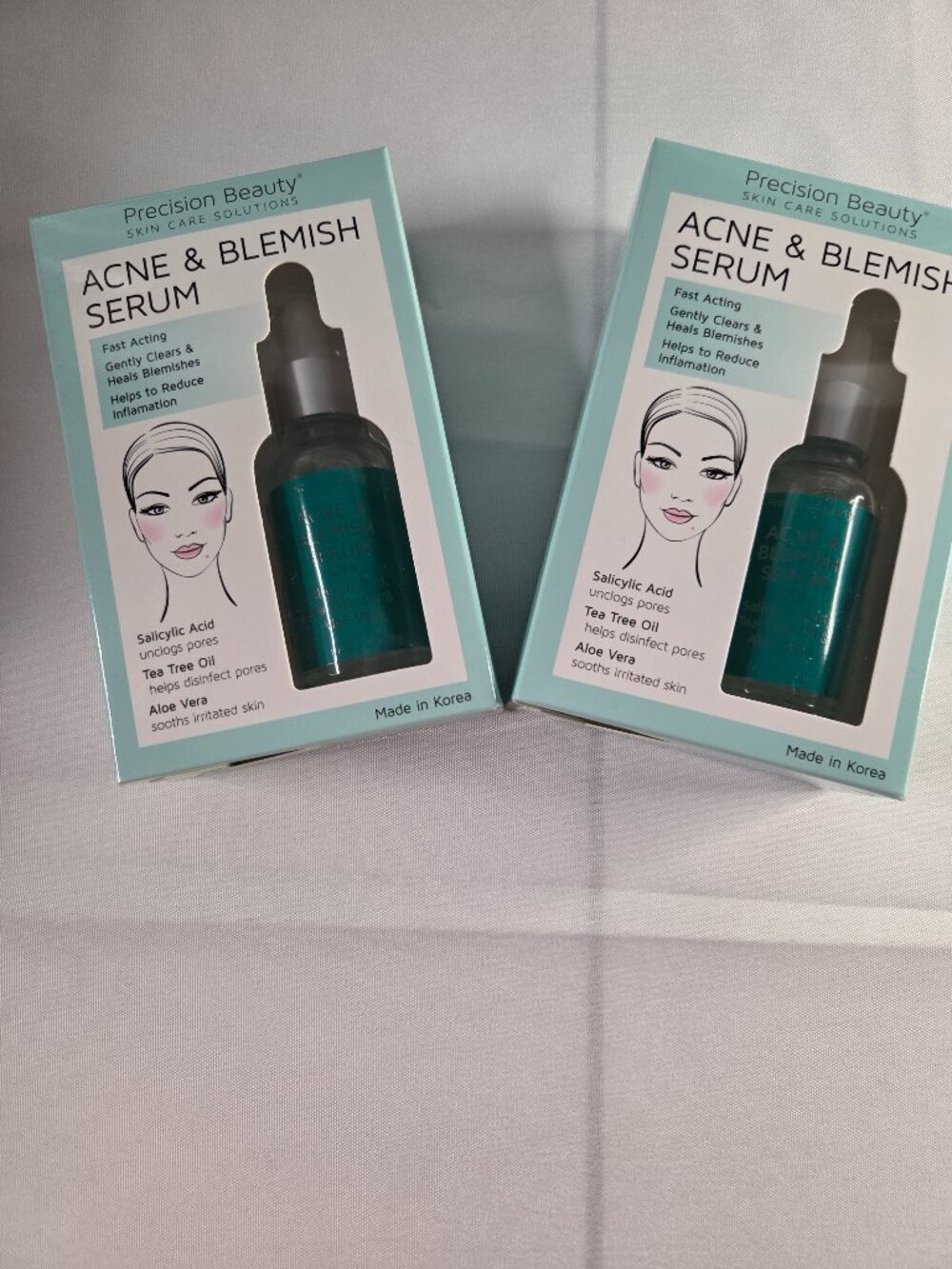 Precision Beauty Acne & Blemish Serum Salicylic Acid Tea Tree‎ Oil NIB Two Pack